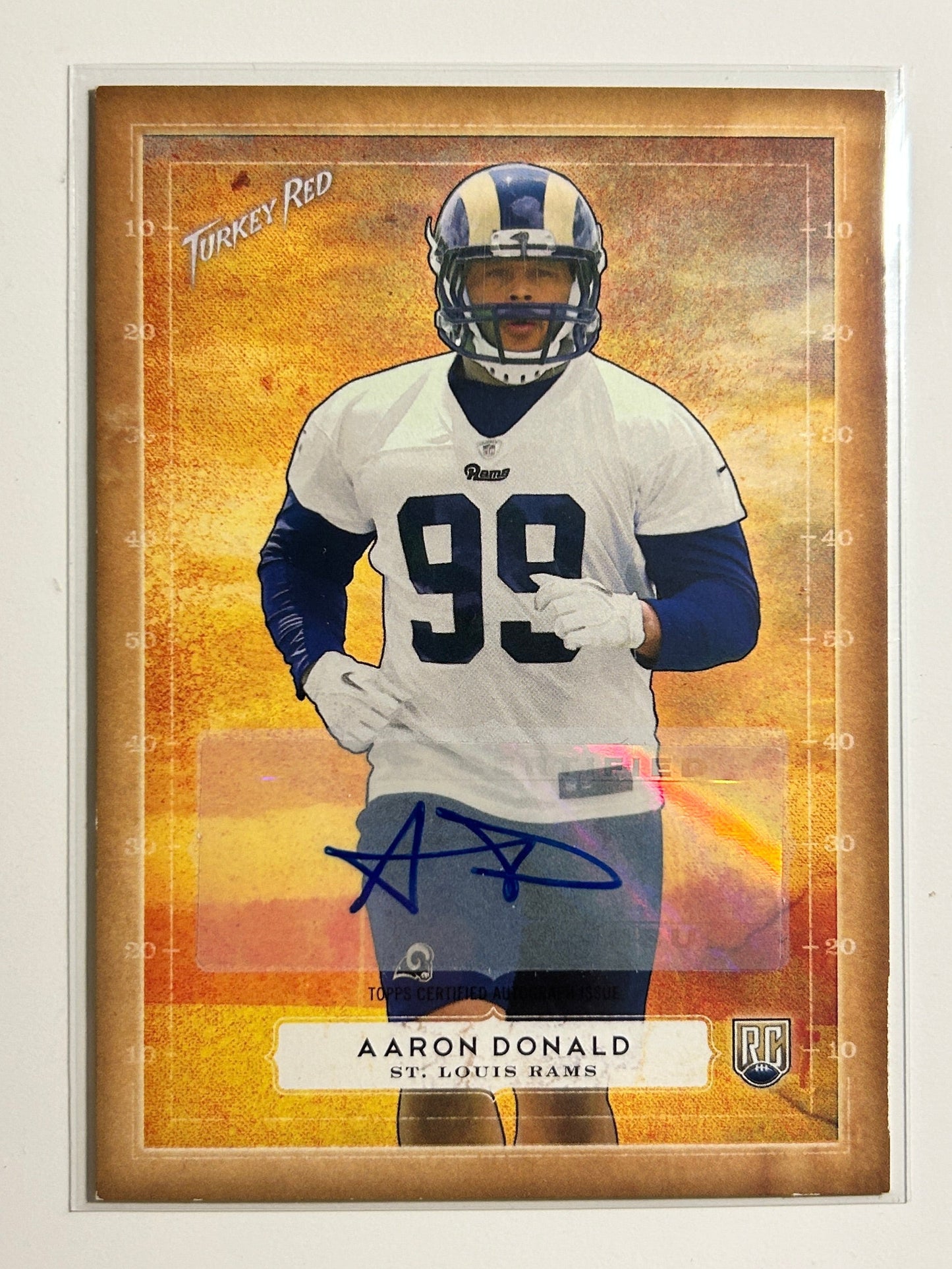 Aaron Donald AUTO~RC Topps Turkey Red 2014 Rookie Autograph SP #70 HOF Rams DPOY