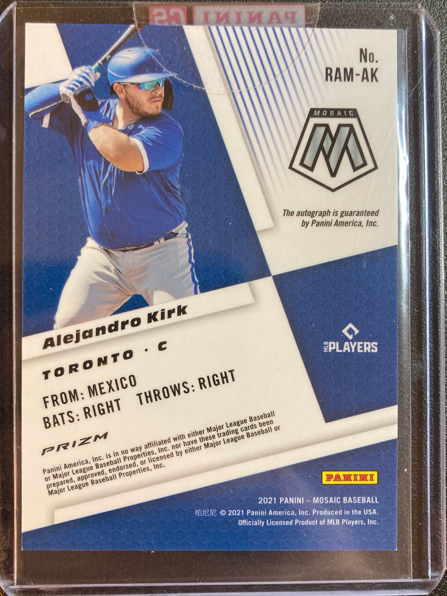 Alejandro Kirk AUTO~RC Panini Mosaic 2021 Certified Rookie Autograph SP Blue Jay