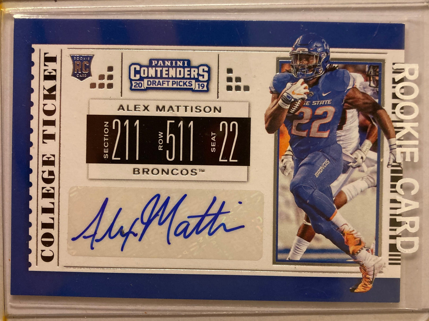 Alexander Mattison AUTO~RC Contenders Ticket 2019 Rookie Autograph SP Raiders RB