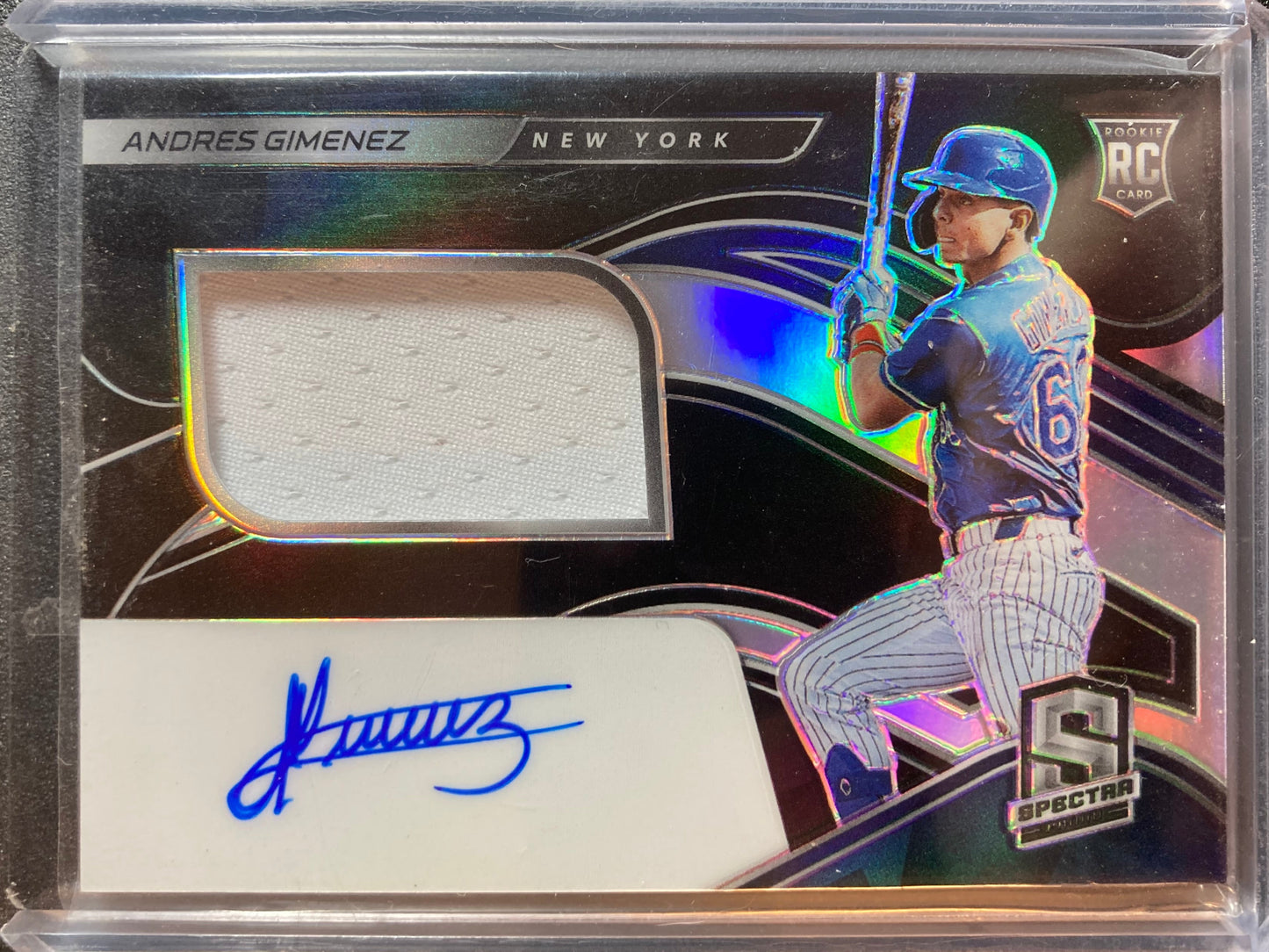 Andres Gimenez AUTO~JERSEY~RC /199 Panini Spectra 2021 Rookie Autograph Patch SP