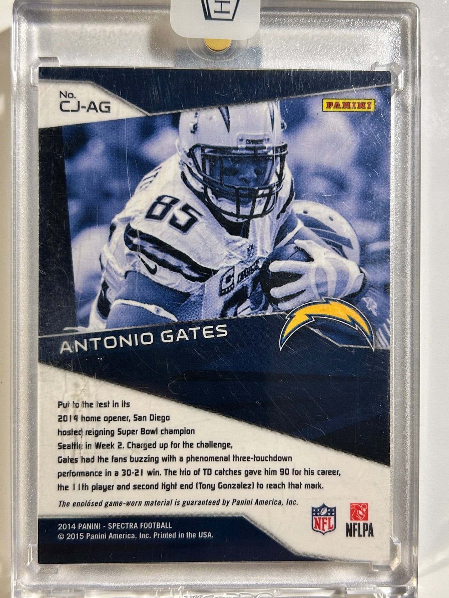 Antonio Gates AUTO # 1/13 Honors Buyback 2016 Panini Spectra Autograph Patch HOF