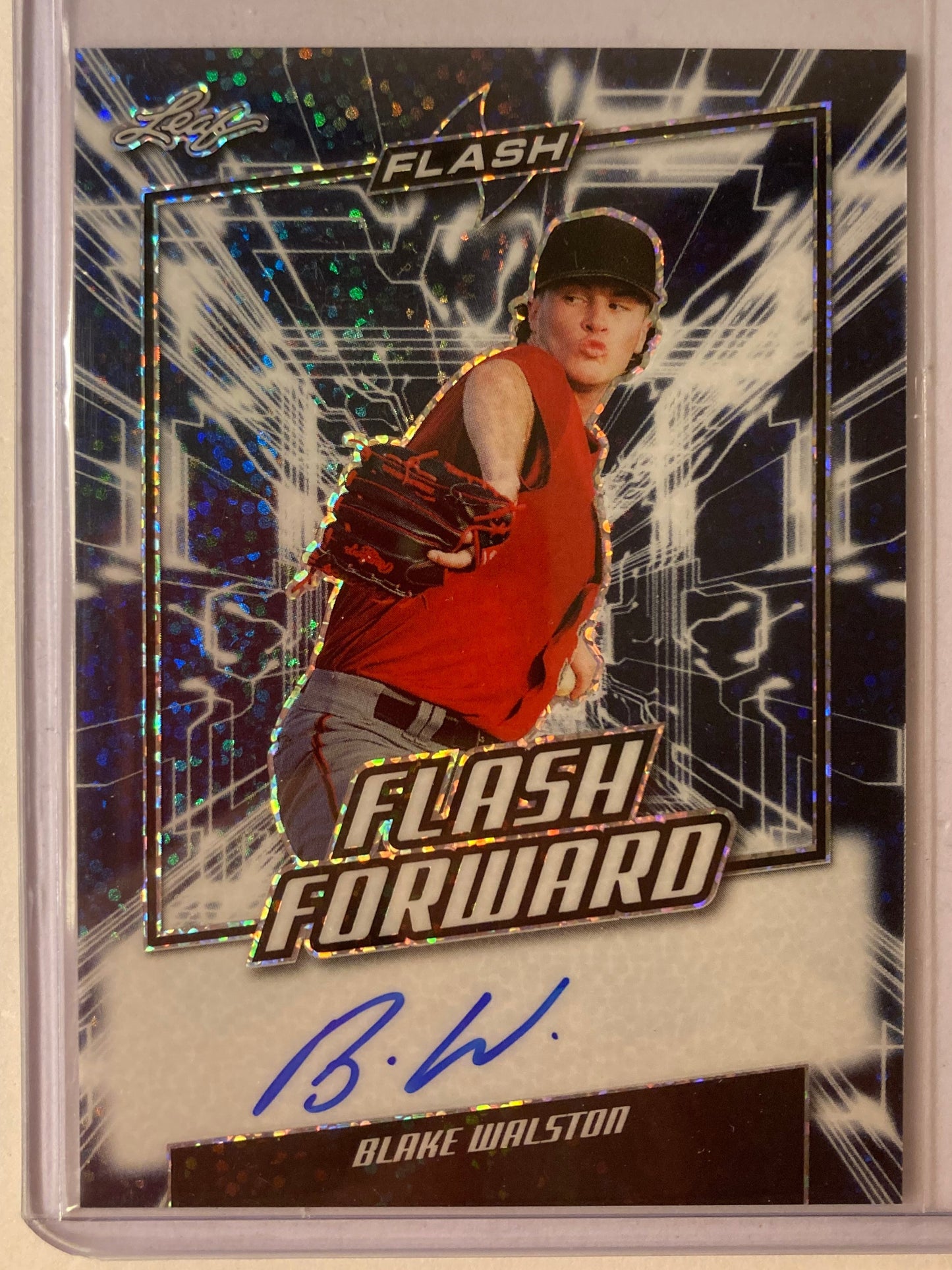 Blake Walston AUTO~RC #/50 Leaf Flash Forward Blue 2019 Rookie Autograph SP ARI