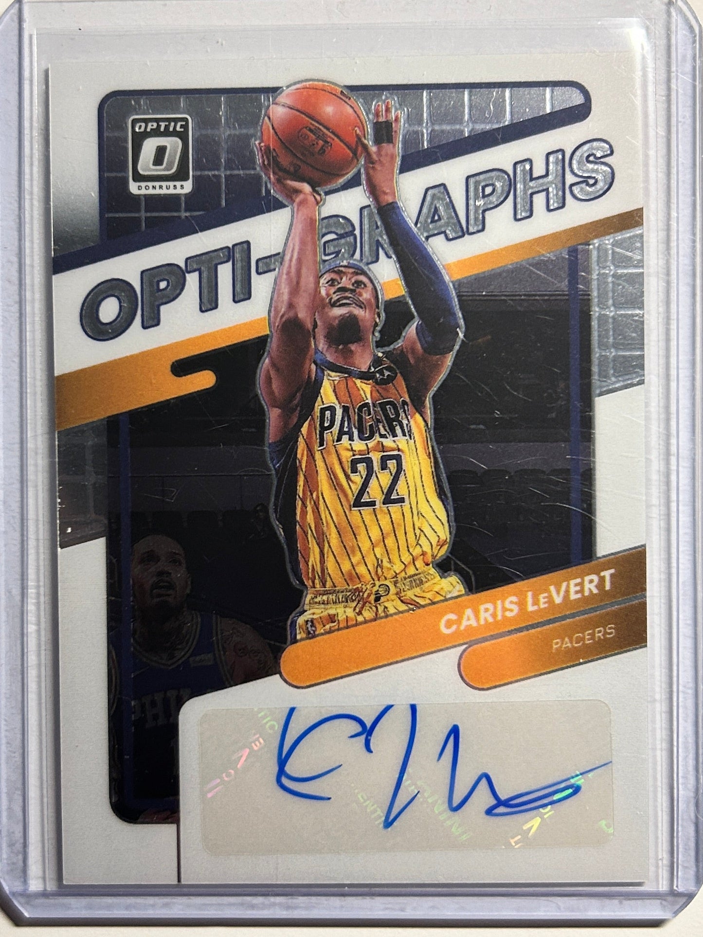 Caris LeVert #/99 Optic Optigraphs Silver 2021-22 Panini Donruss Basketball SP