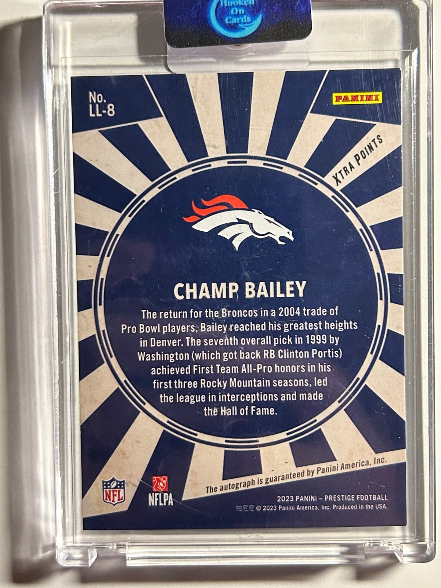 Champ Bailey AUTO #2/5 Prestige Living Legends Orange 2023 Xtra Points Autograph