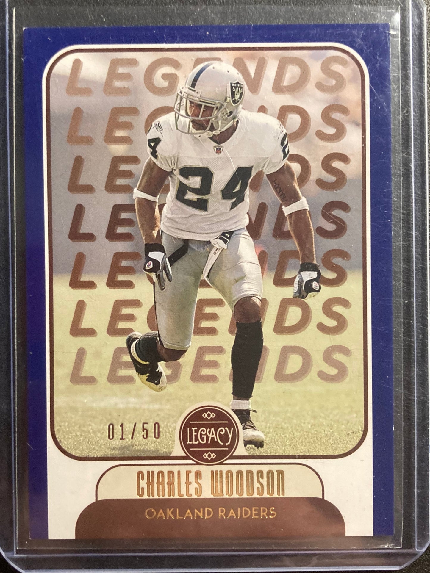 Charles Woodson 01/50 Legacy Legends Blue 2021 Rare Parallel SP 1/1 Raiders HOF
