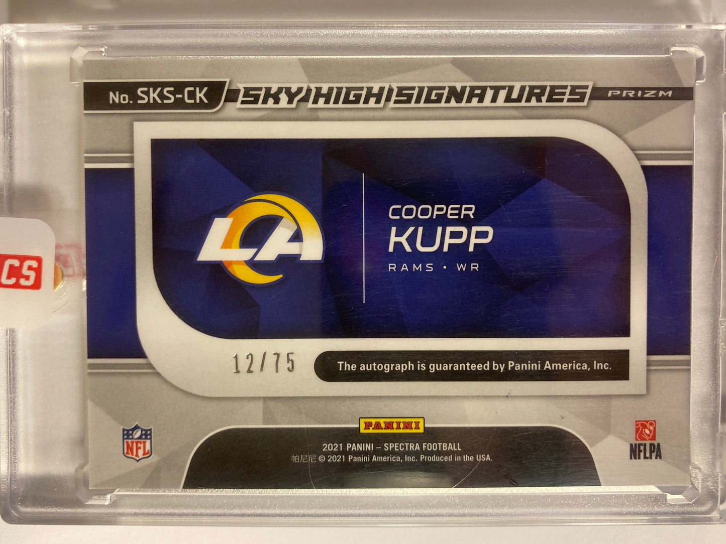 Cooper Kupp AUTO #/75 Spectra Sky High 2021 Redemption Autograph SP Panini Prizm