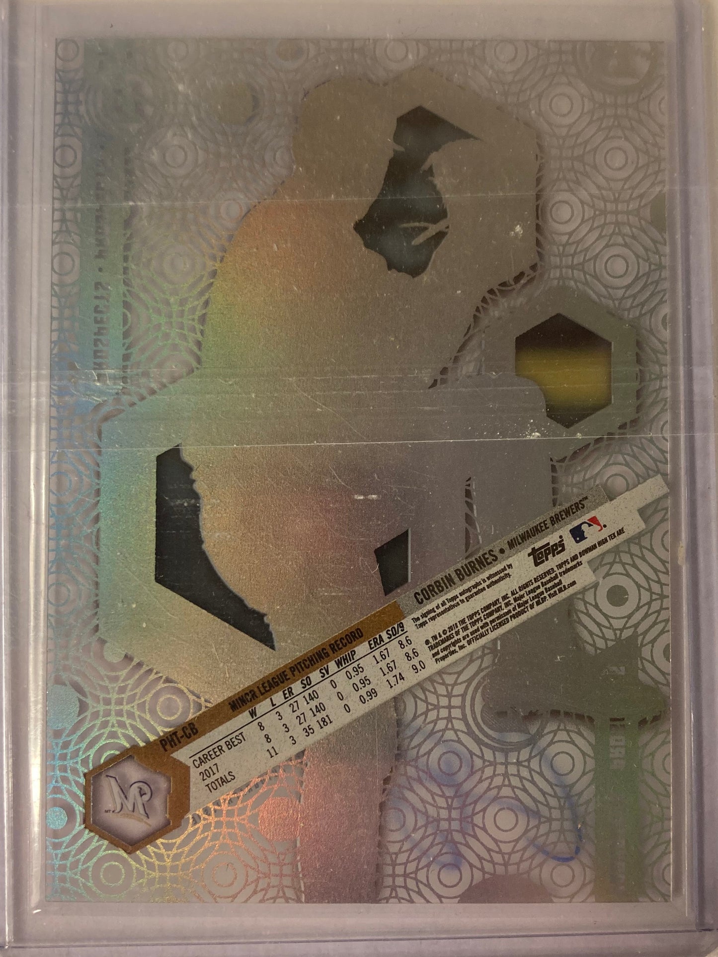 Corbin Burnes AUTO~RC Bowman High Tek 2018 Rookie Autograph SP Topps Diamondback