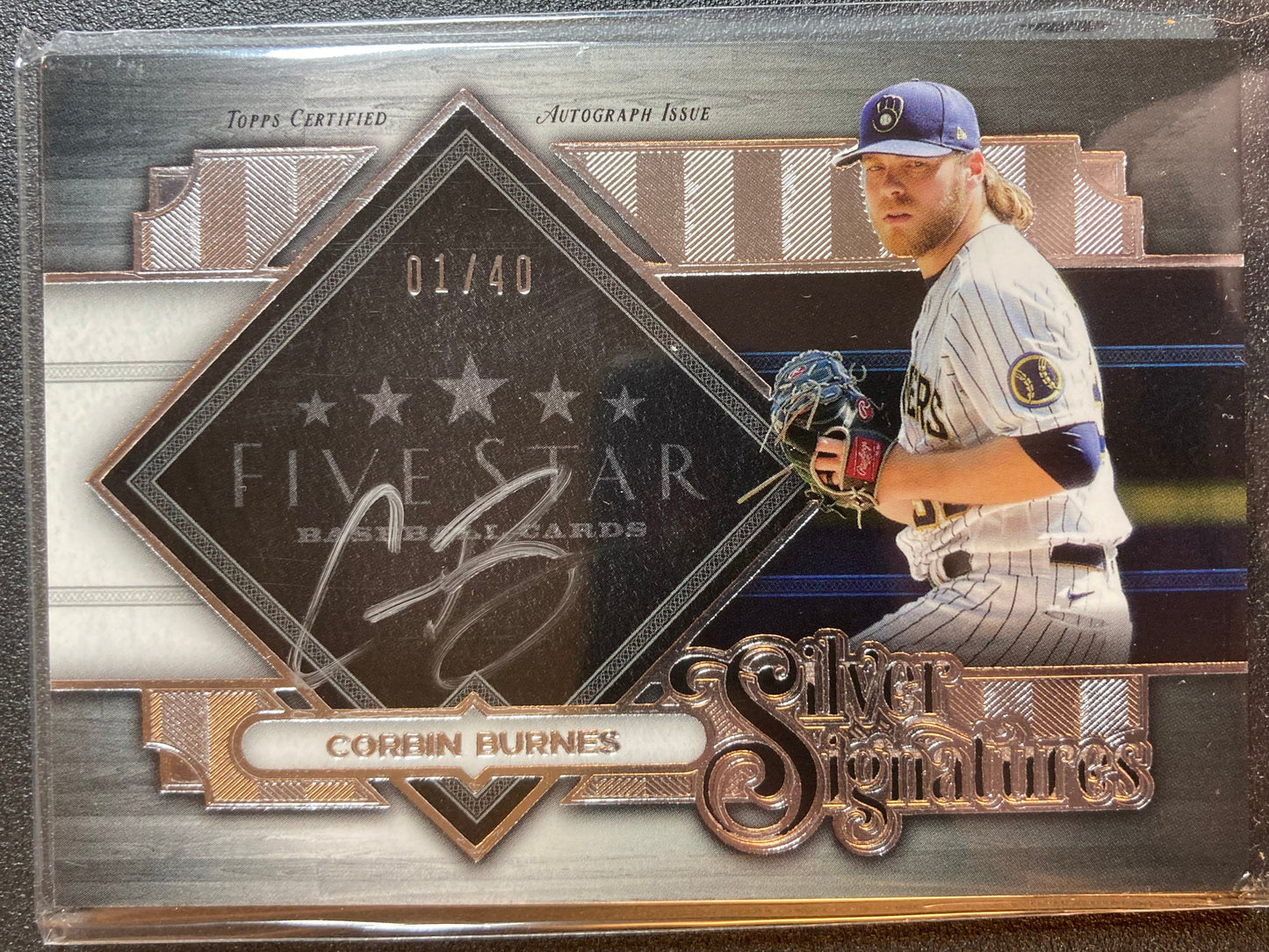 Corbin Burnes AUTO #d 01/40 Topps Five Star 2022 Silver Signatures Autograph SP