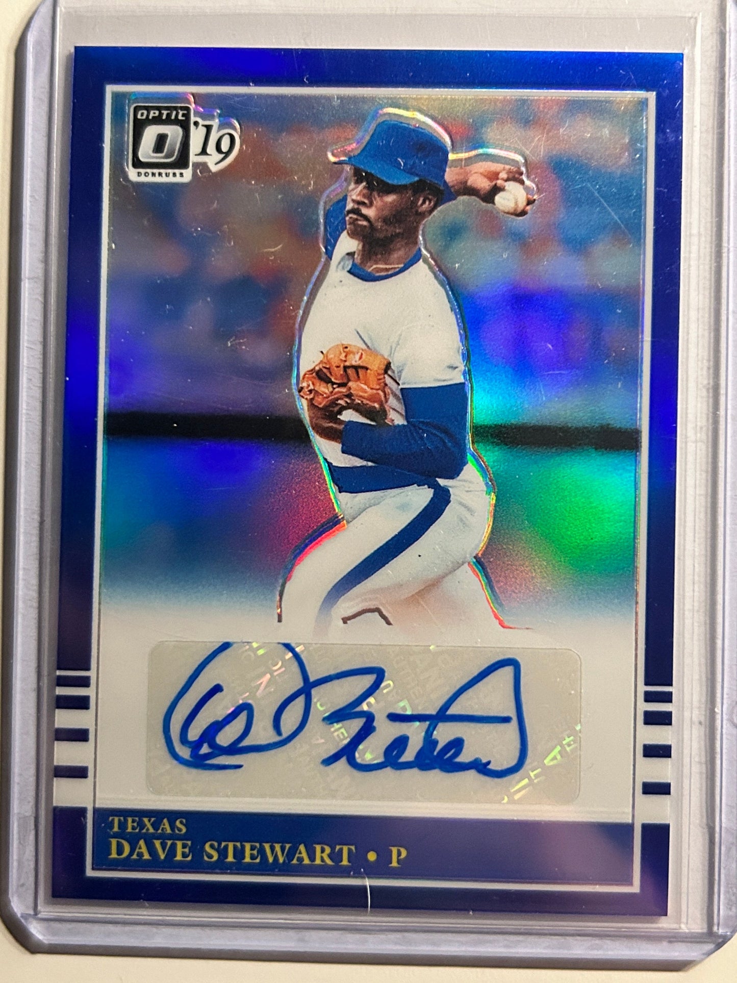 Dave Stewart AUTO #/50 Donruss Optic Blue 2019 Certified Panini Autograph SP A's