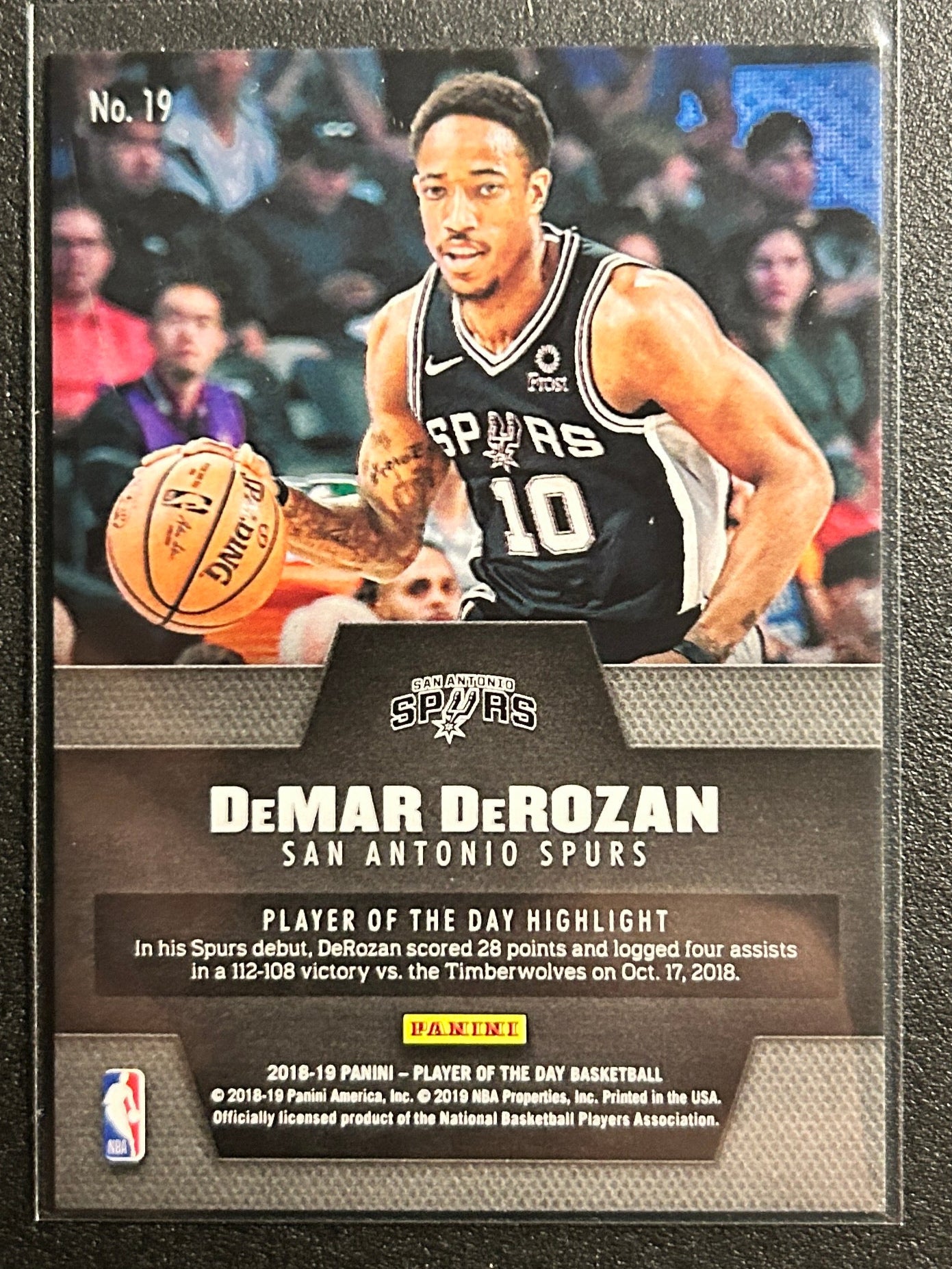 DeMar DeRozan # 15/15 Panini Player/Day Checkerboard 2018-19 Parallel SP Kings