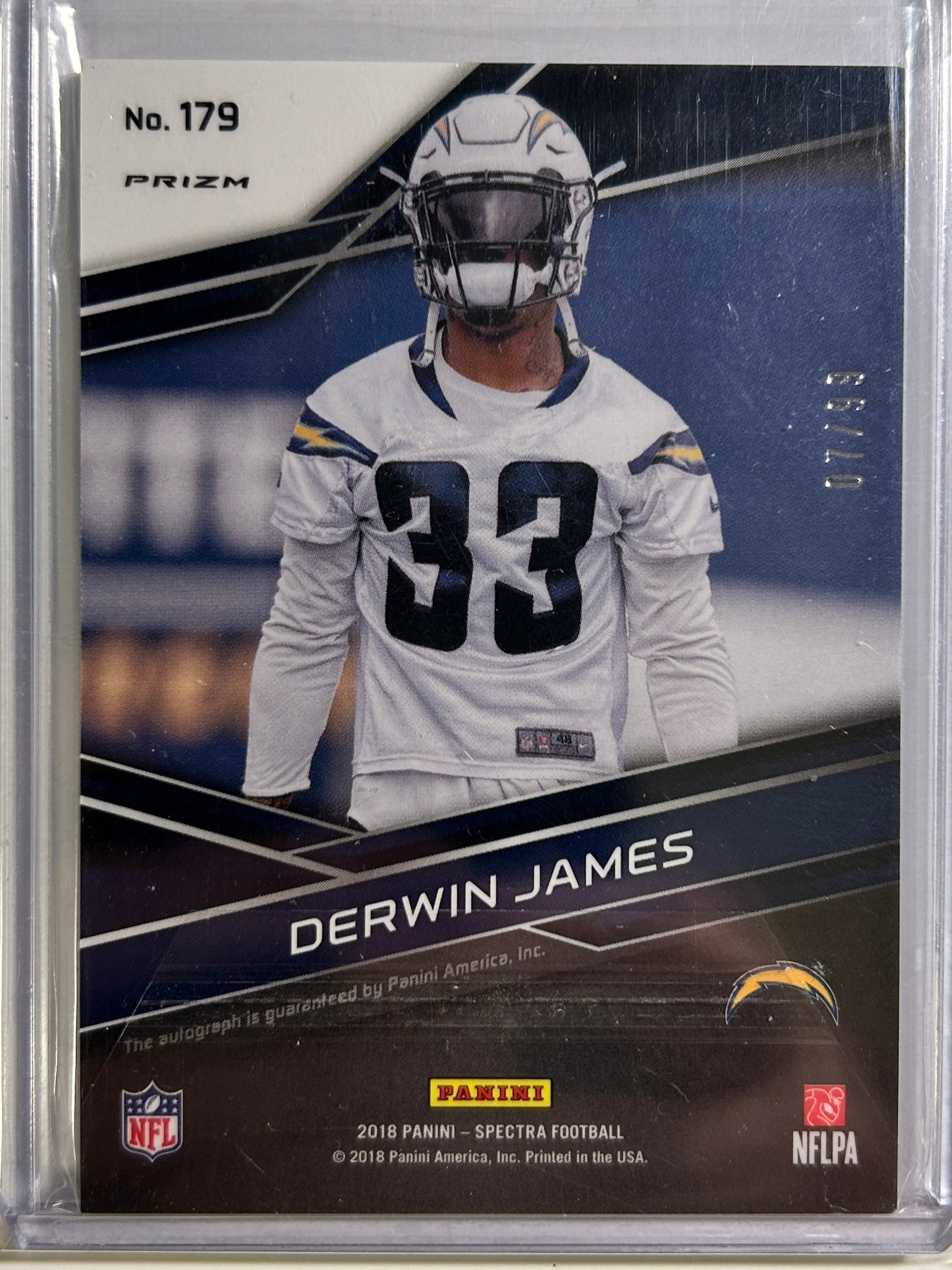 Derwin James AUTO~RC #/99 Spectra Green Scope 2018 Panini Prizm Rookie Autograph