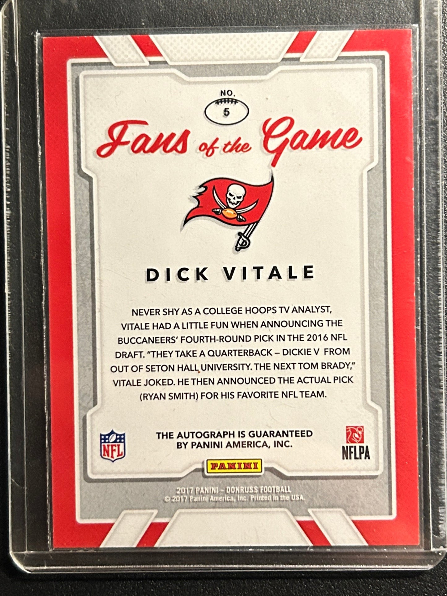 Dick Vitale AUTO Donruss Fans/Game 2017 Certified Autograph Signature Signed SP