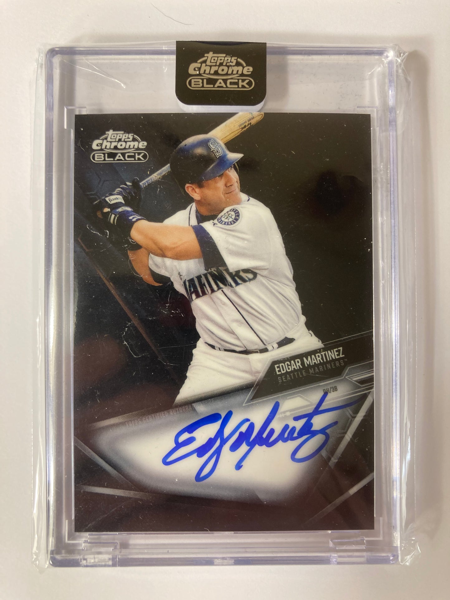 Edgar Martinez AUTO Topps Chrome Black 2021 Encased Autograph SP Mariners HOF