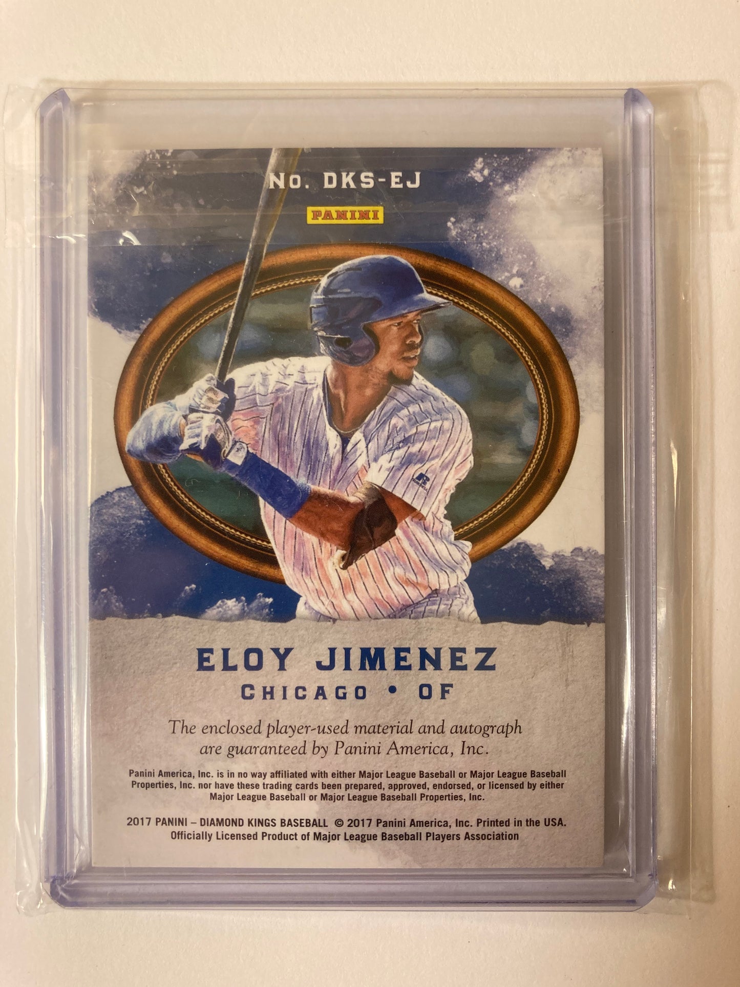 Eloy Jimenez AUTO~PATCH~RC /49 Donruss DK Signature 2017 Rookie Autograph Jersey