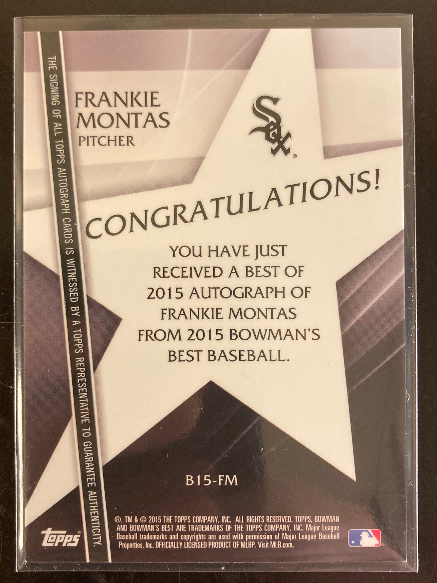 Frankie Montas AUTO~RC Bowman's Best 2015 Certified Rookie Autograph SP Bowmans