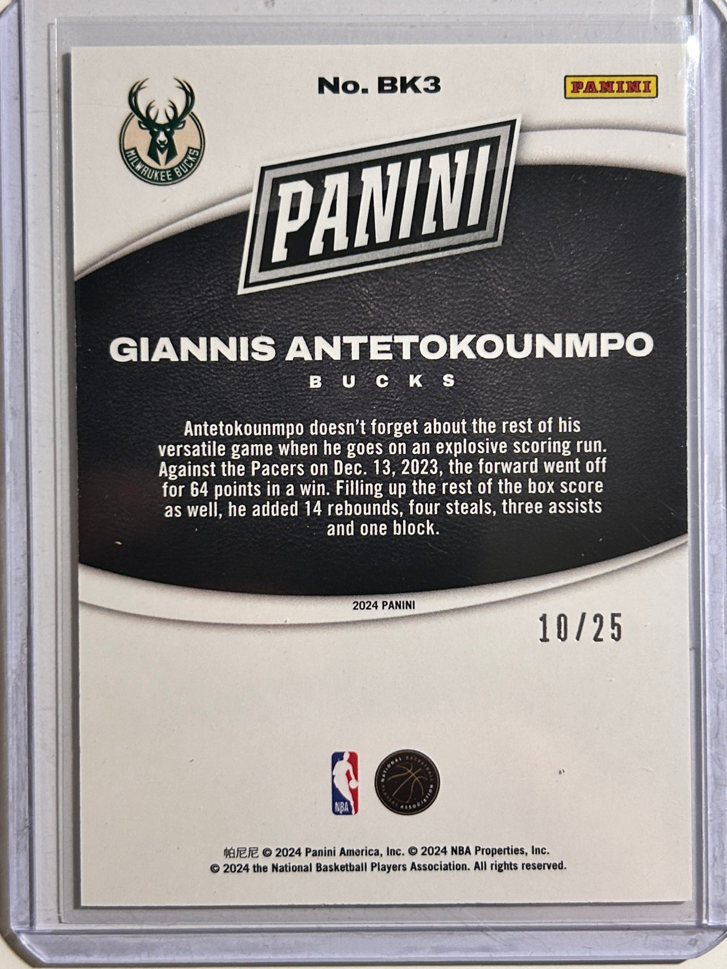 Giannis Antetokounmpo #/25 Panini Black Friday Purple 2023 2024 Numbered SP Buck