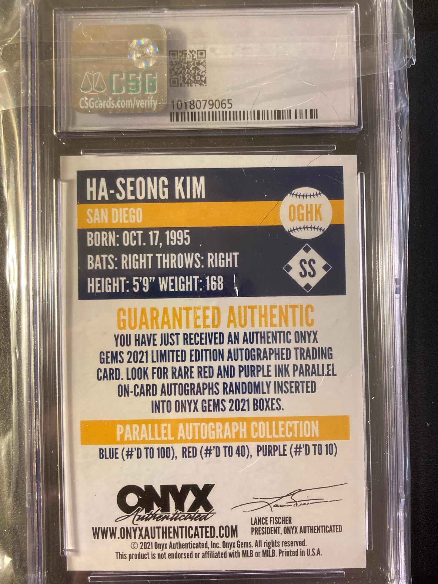 Ha-Seong Kim AUTO~RC /100 Onyx Gems Sapphire 2021 Uncirculated Rookie Autograph