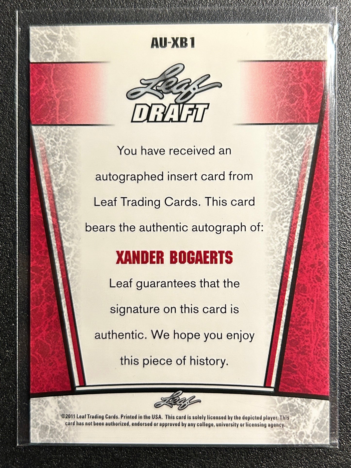 Xander Bogaerts AUTO~RC Leaf Draft Metal 2011 Rookie Autograph Signature Padres
