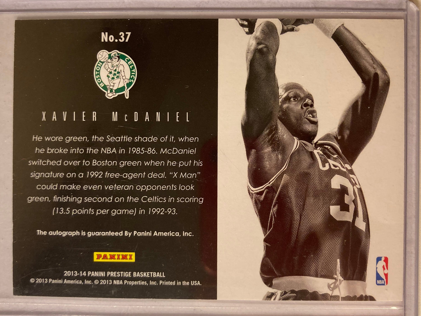 Xavier McDaniel AUTO 01/10 Bonus Shots Gold 2013-14 Prestige Autograph SP X-Man