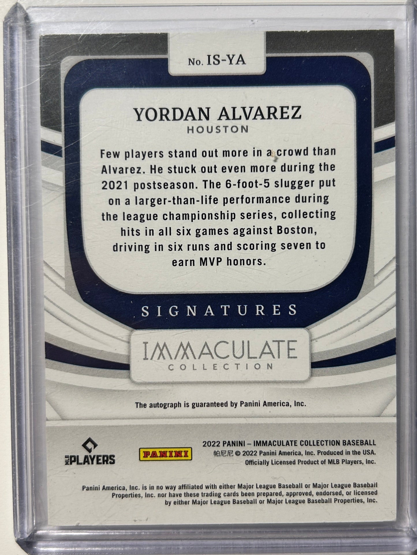 Yordan Alvarez AUTO #/15 Immaculate Collection Red 2022 Panini Autograph Astros