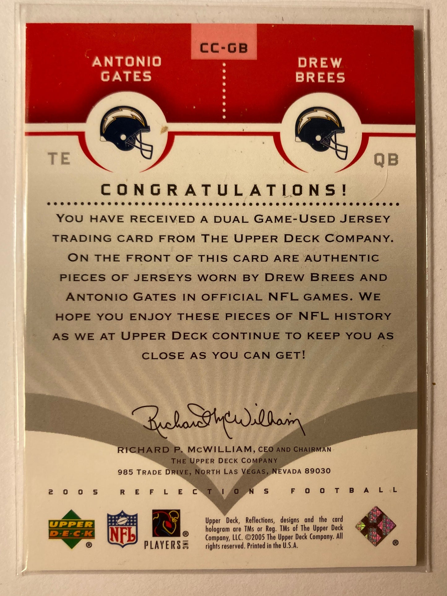 Drew Brees/Gates 2 Clr JERSEY Reflections Cut/Same Cloth 2005 Dual Patch Antonio