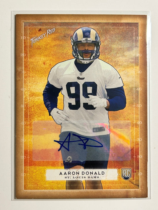 Aaron Donald AUTO~RC Topps Turkey Red 2014 Rookie Autograph SP #70 HOF Rams DPOY