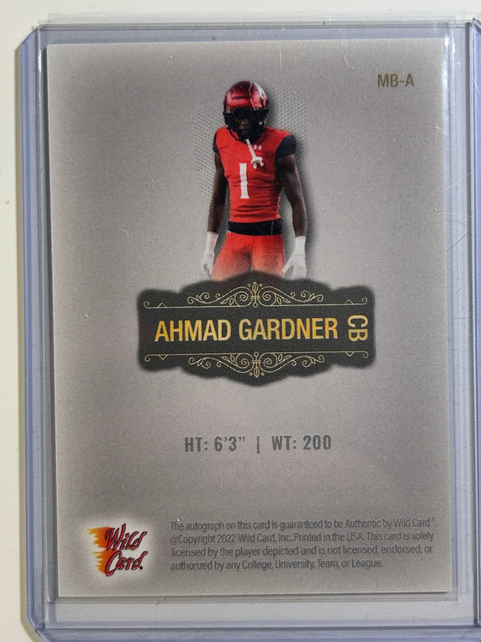 Ahmad Sauce Gardner AUTO~RC #/50 Wild Card Matte Green 2022 Red Ink Autograph SP