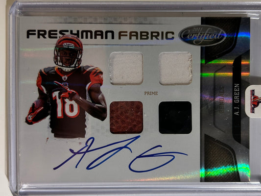 AJ Green AUTO~PATCH~RC # 01/25 Certified Mirror Gold 2011 Rookie Autograph Prime