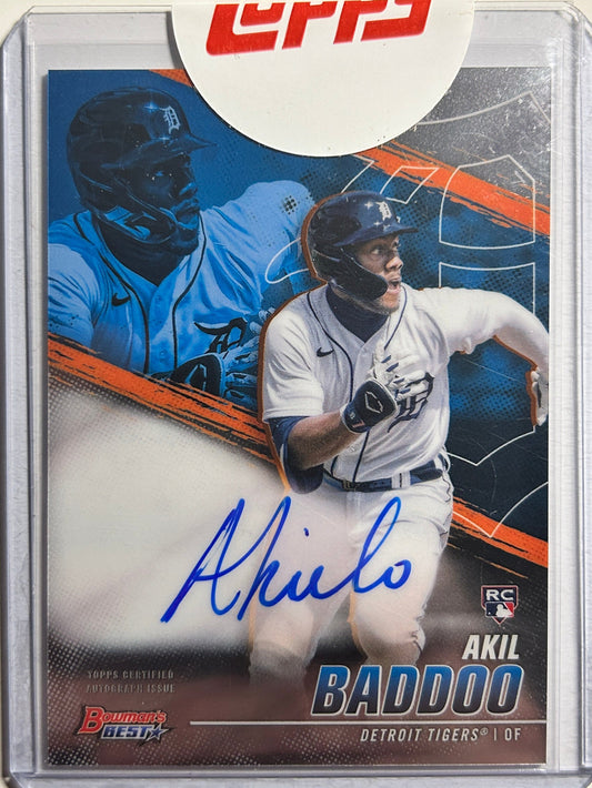 Akil Baddoo AUTO~RC Bowman's Best 2021 Rookie Autograph Sealed Redemption Tigers