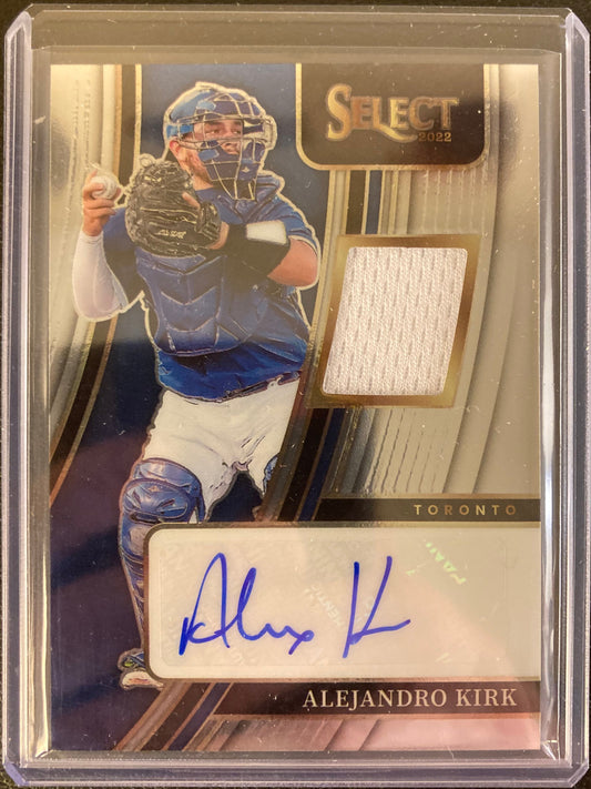 Alejandro Kirk AUTO~PATCH~RC #/299 Panini Select 2022 Rookie Autograph Jersey SP