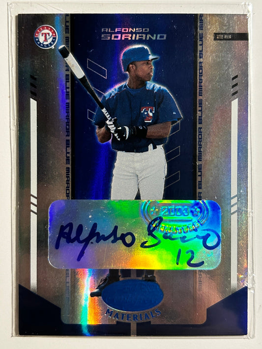 Alfonso Soriano AUTO # 10/10 Leaf Certified 2004 Mirror Blue Autograph SP Ranger