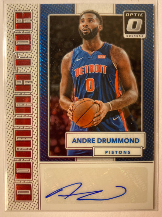 Andre Drummond AUTO #/49 Optic Dominators 2017-18 Panini Donruss Autograph SP