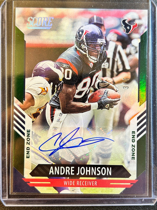 Andre Johnson AUTO #/6 Score End Zone Green 2021 Panini Autograph SP Texans HOF