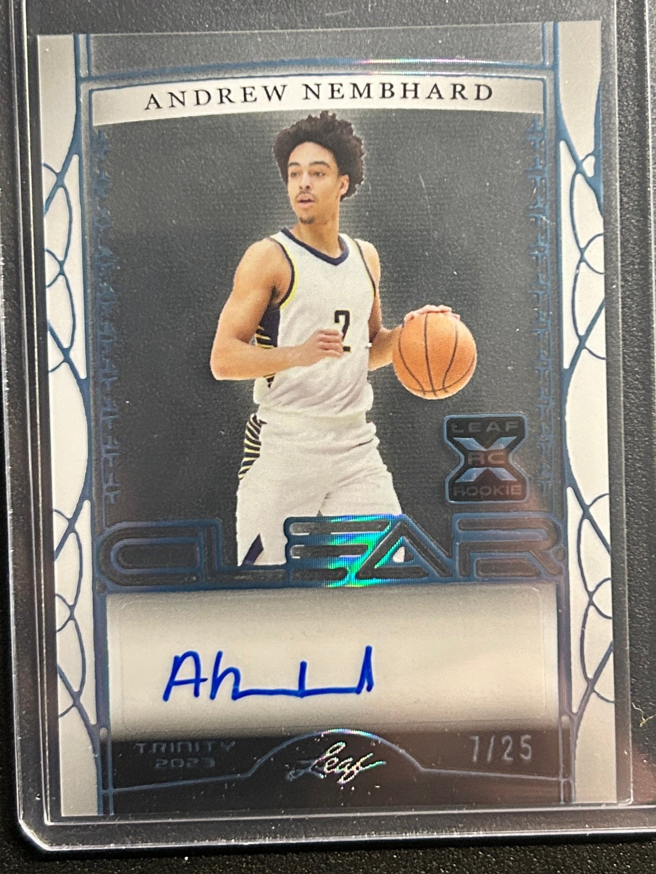 Andrew Nembhard AUTO~RC #/25 Leaf Trinity Clear 2022-23 Rookie Autograph Pacers