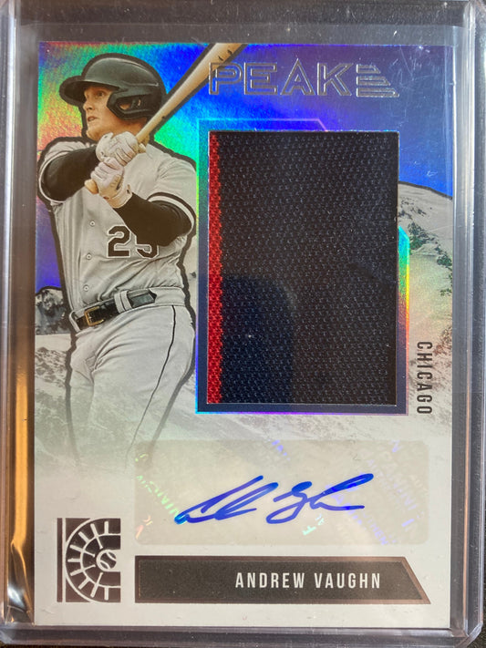 Andrew Vaughn 2 Clr AUTO~PATCH~RC Panini Capstone Peak 2022 Rookie Autograph SP