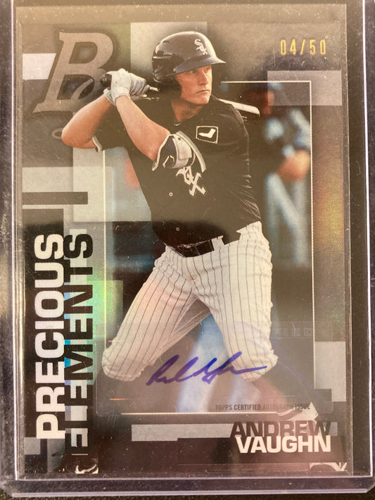Andrew Vaughn AUTO~RC /50 Bowman Platinum Precious Element 2020 Rookie Autograph