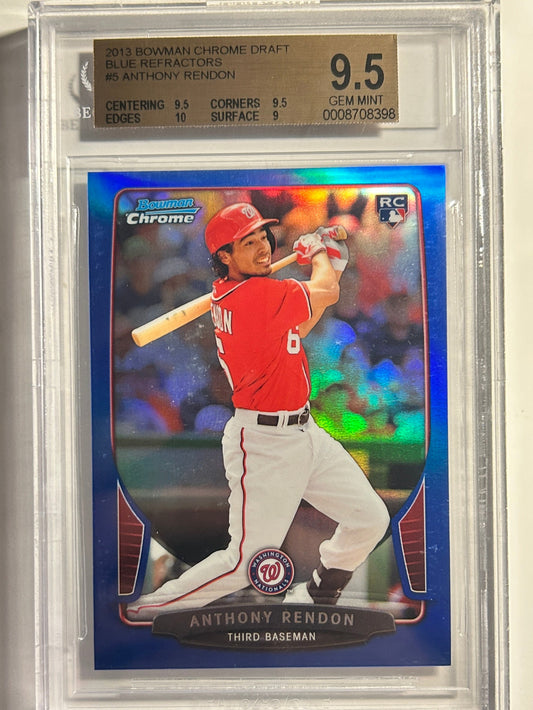 Anthony Rendon RC #/99 Bowman Chrome Blue Refractor 2013 Rookie BGS 9.5 Gem Mint