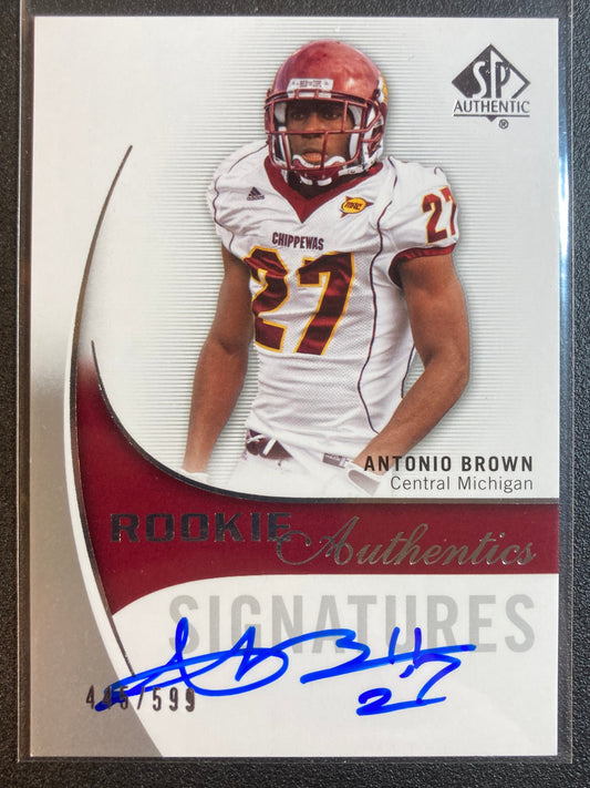 Antonio Brown AUTO~RC #/599 SP Authentic 2010 True Rookie Autograph Upper Deck