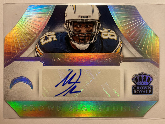 Antonio Gates AUTO #/15 Crown Royale Silver Holofoil 2014 Certified Autograph SP