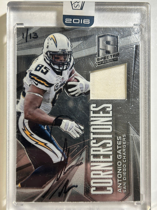 Antonio Gates AUTO # 1/13 Honors Buyback 2016 Panini Spectra Autograph Patch HOF