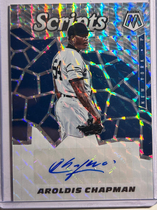 Aroldis Chapman AUTO Panini Mosaic Scripts 2021 Certified Autograph SP Yankees