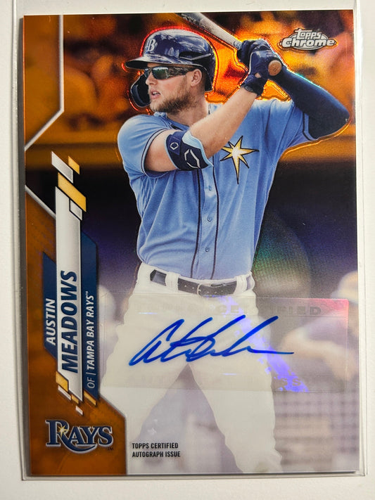 Austin Meadows AUTO #/25 Topps Chrome Orange Refractor 2020 Autograph SP Tigers