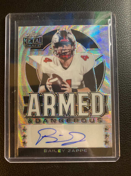 Bailey Zappe AUTO~RC #/30 Leaf Metal 2022 Certified Rookie Autograph SP Patriots