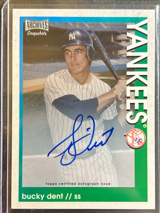 Bucky Dent AUTO Topps Archives Snapshots 2022 Certified Autograph SP Yankees NYY