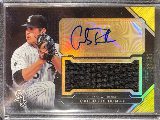 Carlos Rodon AUTO~JERSEY #/25 Topps Triple Threads Gold 2016 Autograph SP Yankee