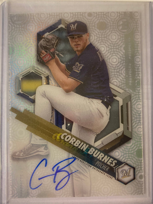 Corbin Burnes AUTO~RC Bowman High Tek 2018 Rookie Autograph SP Topps Diamondback