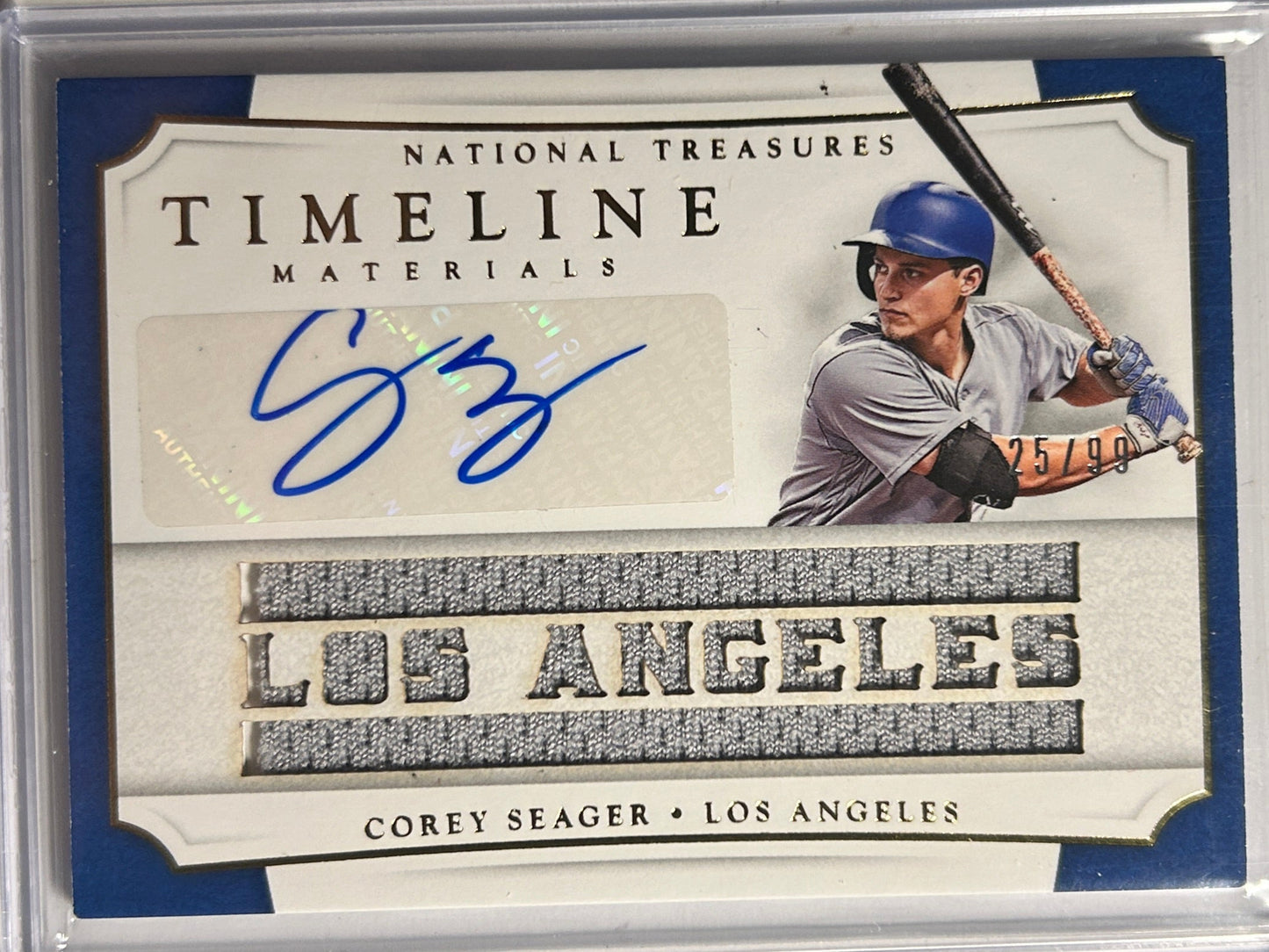Corey Seager AUTO~JERSEY /99 National Treasure Timeline 2017 Certified Autograph