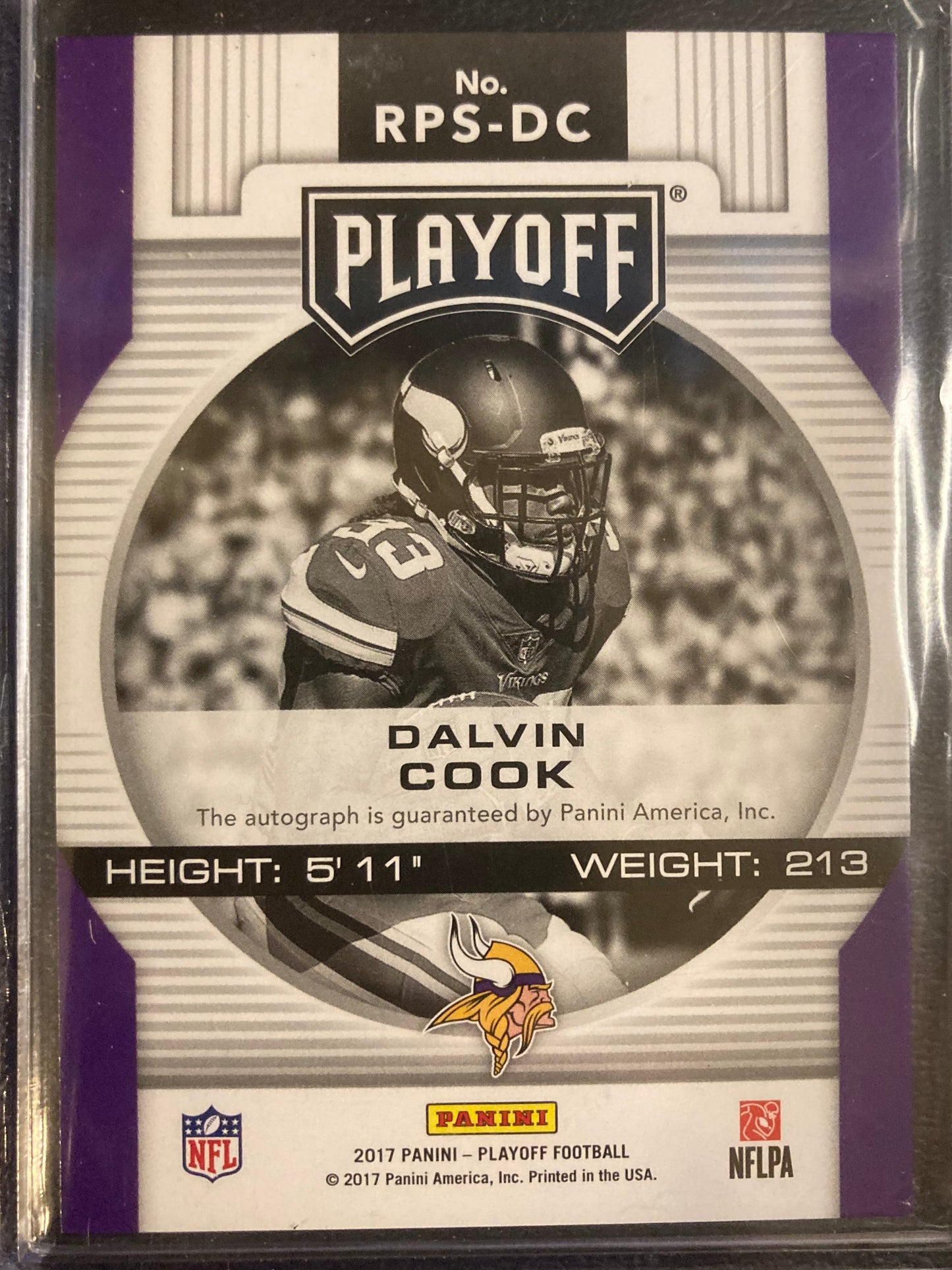 Dalvin Cook AUTO~RC Playoff Hail Mary Green 2017 Panini Rookie Autograph SP MIN