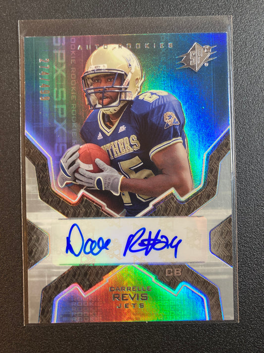 Darrelle Revis AUTO~RC #/499 Upper Deck SPX 2007 True Rookie Autograph Jets HOF