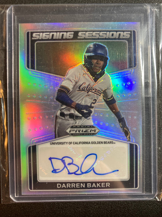 Darren Baker AUTO~RC Panini Prizm Signing Sessions 2022 Rookie Autograph Dusty